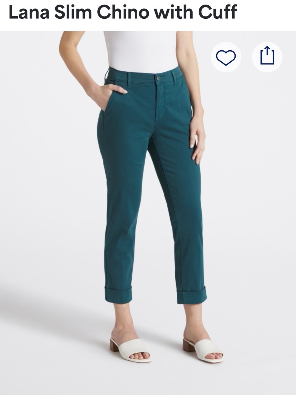 LILA RYAN Teal Cuffed Ankle Jeans